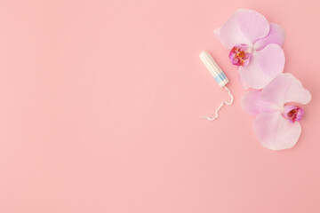 Feminine hygiene product on pink background