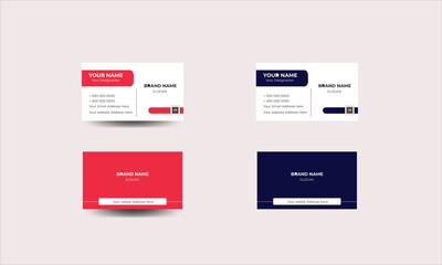 Red and blue black color professional business card design .
