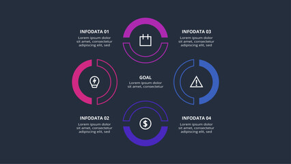 Creative concept for infographic with 4 steps, options, parts or processes. Business data visualization.