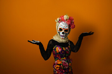 Day of the dead, sugar skull, halloween, calavera Catrina, Catrina costume.