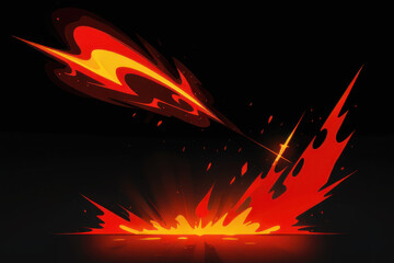 Abstract fire strike background, Generative AI