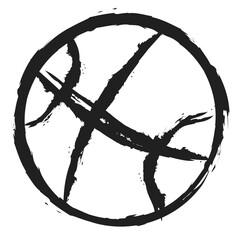 Basketball chalk doodle icon