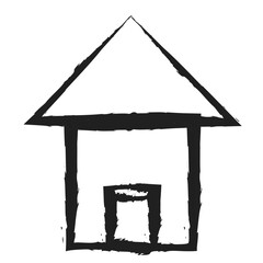 House chalk doodle icon