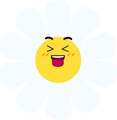 Daisy Flower Face Tongue Out Close Eye