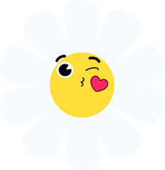 Daisy Flower Face Wink Kiss