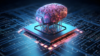 The concept of artificial intelligence is continually evolving, and one of its key components is the brain-like processor CPU. This processor, inspired by the human brain, Generative AI illustration.