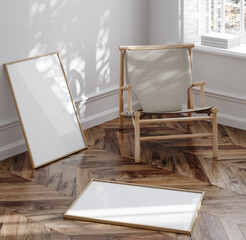 Home mockup, minimalist decorated interior background, 3d render © artjafara