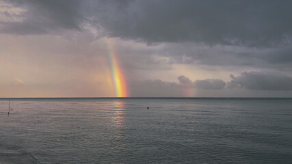 rainbow over water