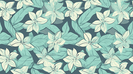 illustration with mint flowers.