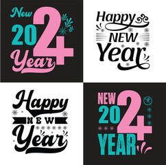Happy new year typography t shirt design 