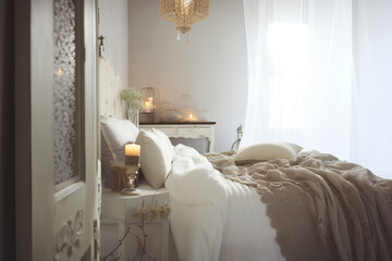 Classic style bedroom interior in a house.