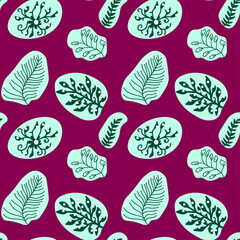 Floral pattern with herbal and flower shapes and branches.