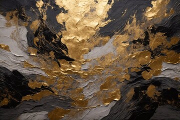old rusty surface, golden, white and gray paint, golden and white background, paint texture, golden texture, background, texture of the old wall, Generative AI