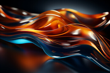 Metallic abstract wavy liquid background layout design tech innovation made with AI