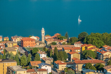 italian village of Dervio seen from above