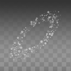 Silver Snow Vector Transparent Background.