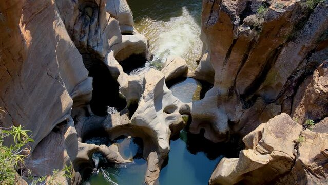 Bourke's Luck Potholes from above, Graskop, Panorama Route, Mpumalanga, South Africa