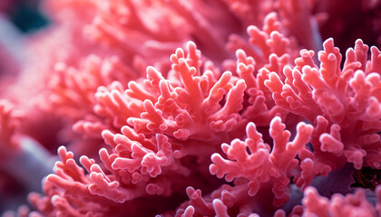 pink coral reef macro underwater background made with generative AI