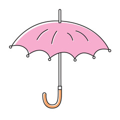 Pink umbrella isolated vector illustration