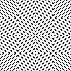 Seamless pattern with geometric motifs in black and white