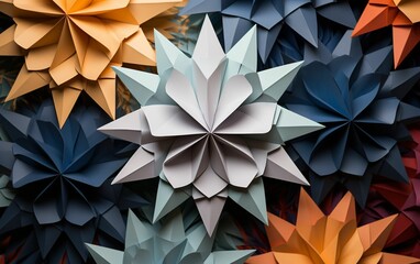 Delicate Origami Artistry Showcasing Complex Patterns and Folds
