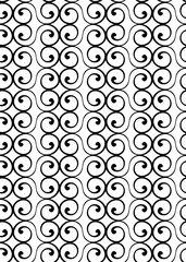 Seamless pattern with volutes in black and white