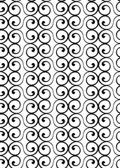 Seamless pattern with volutes in black and white