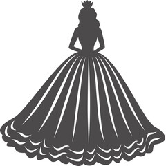 Frau im Kleid Silhouette mit transparentem Hintergrund 
