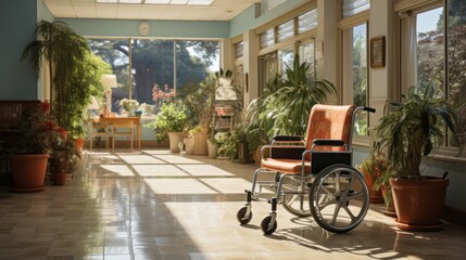 Fototapeta premium wheelchair inside a residence or nursing home