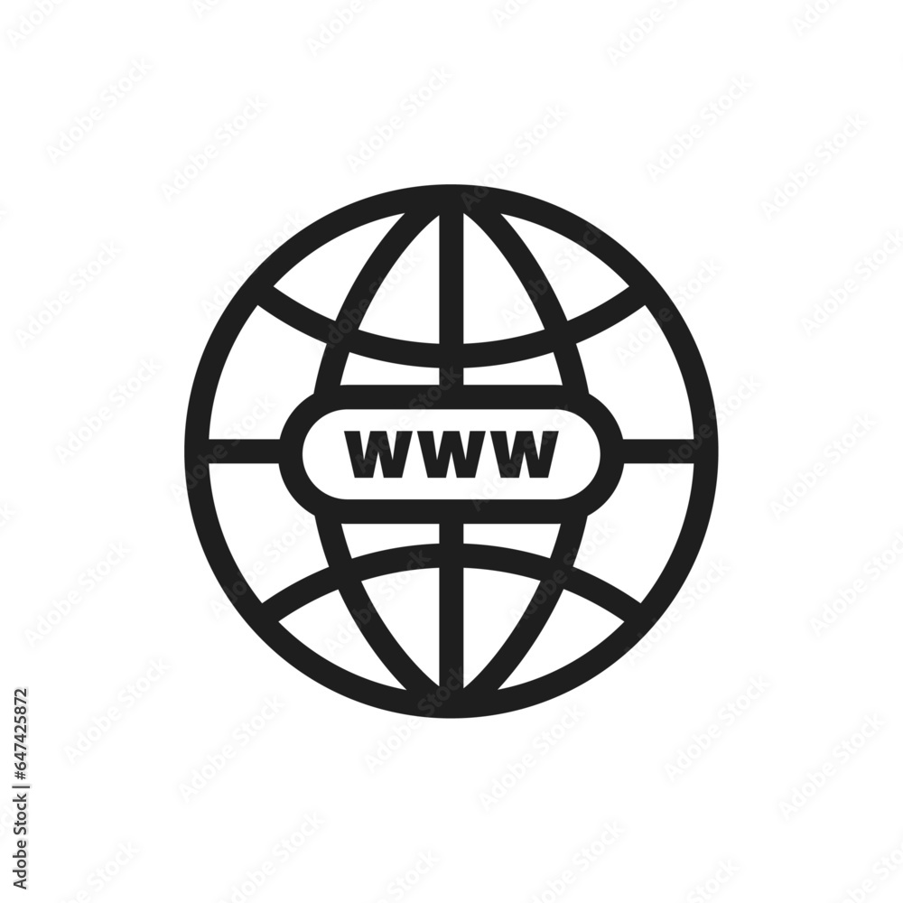 Poster url icon. website icon. internet address icon. internet symbol. globe sign.