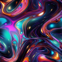 Holo Slime Creative Abstract Photorealistic Texture. Screen Wallpaper. Digiral Art. Abstract Bright Surface Square Background. Ai Generated Vibrant Texture Pattern.