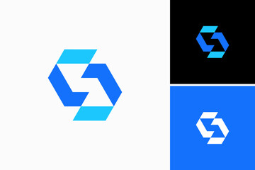 initial letter s block logo vector - obrazy, fototapety, plakaty