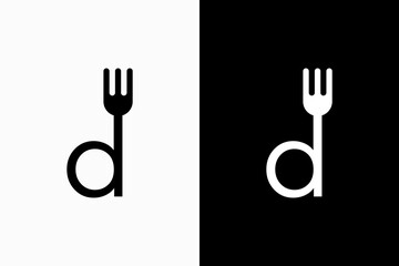 Letter D fork Vector Logo Premium 