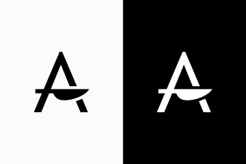 letter A with knife logo  - obrazy, fototapety, plakaty