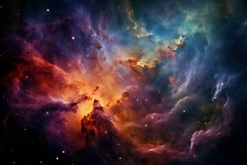 Vivid celestial formation amidst the cosmos captured by NASA. Generative AI - obrazy, fototapety, plakaty