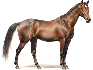 No Background: Thoroughbred Horse's Restful Stance