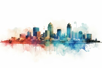 Transparent layered gradient depicts the Tampa skyline. Generative AI