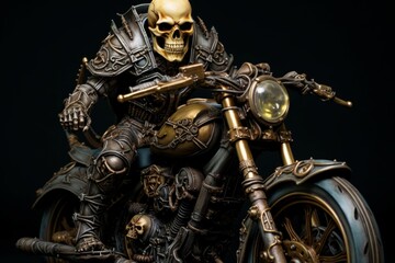 Horrifying Biker demon skeleton. Generate Ai