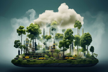 the action of industry pollution and the greenhouse effect. Generative AI