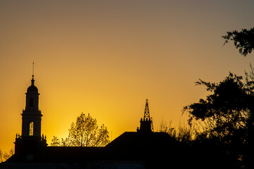 Naklejka premium Building Pinnacles and Sunset