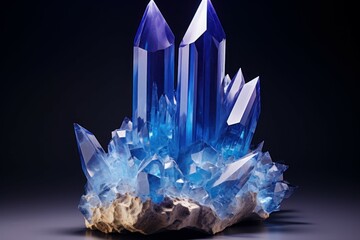 Cool Blue crystal stone. Generate Ai