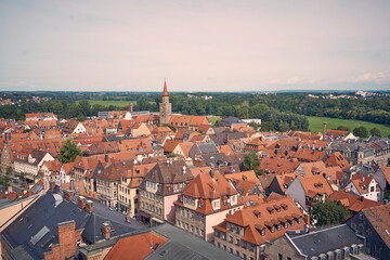 Fototapeta na wymiar Ausblick auf Fürth vom Rathausturm aus