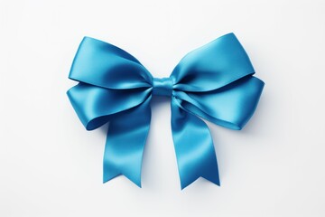 Blue ribbon bow. Generate Ai