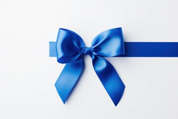 Elegant Blue ribbon bow. Generate Ai