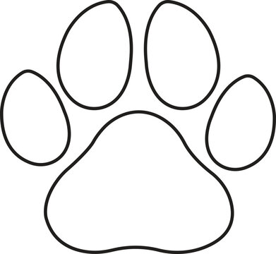 cat or dog paw print line icon. isolated on transparent background for animal Paw vector foot trail of cat. Dog, puppy silhouette animal diagonal tracks patterns, showcases design, apps and web