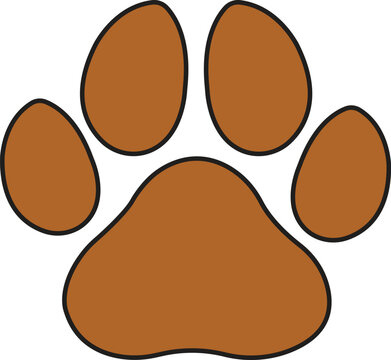 cat or dog paw print flat icon. isolated on transparent background for animal Paw vector foot trail of cat. Dog, puppy silhouette animal diagonal tracks patterns, showcases design, apps and web