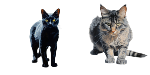 Png Set Cat s shadow and him on the pavement transparent background