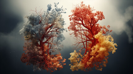 Fototapeta na wymiar Graphical representation of Lungs