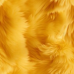 Yellow Fur Creative Abstract Photorealistic Texture. Screen Wallpaper. Digiral Art. Abstract Bright Surface Square Background. Ai Generated Vibrant Texture Pattern.