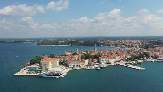 Porec town shot from Above